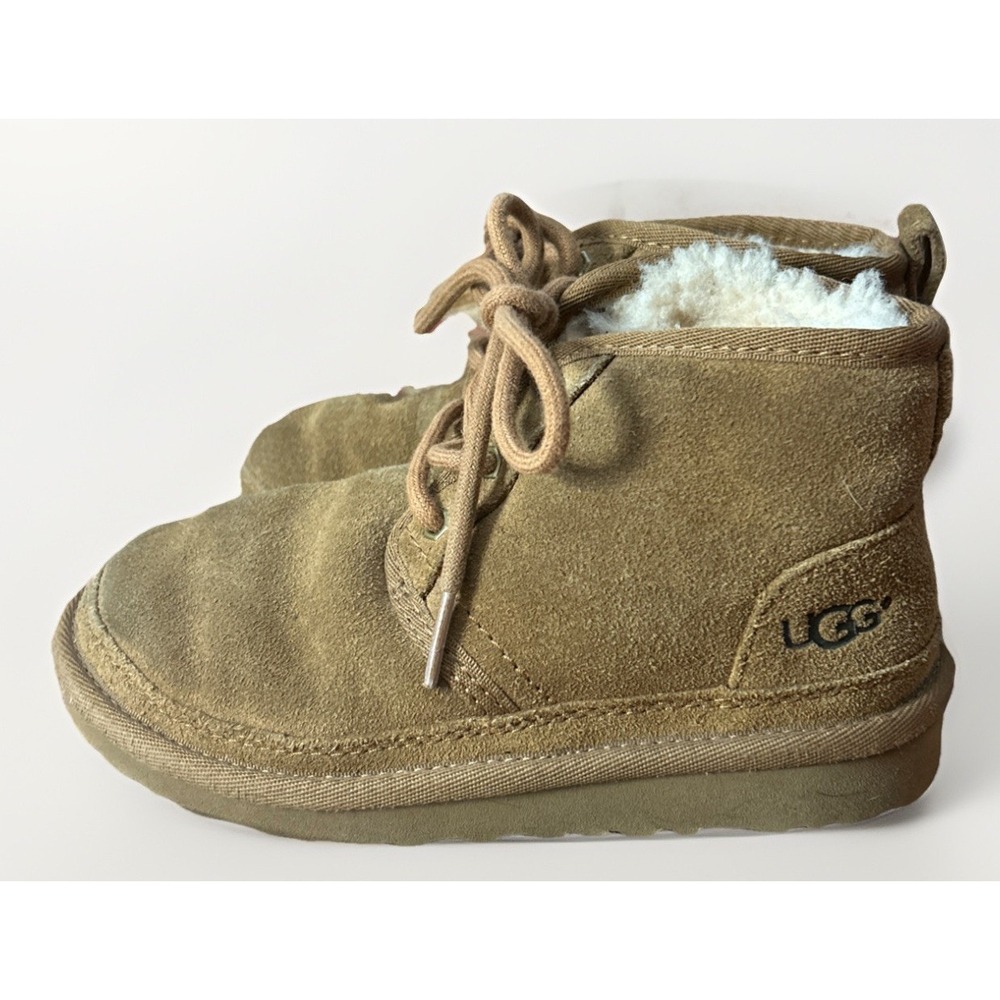 UGG K Neumel II Chestnut Suede Chukka Boots Unisex Kids Size 12 Lace Up F27016H